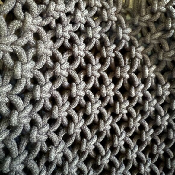 J. Crew Cadiz Knot Hand-Knotted Rope Tote Bag Women's Black Beach Boho - Picture 3 of 6